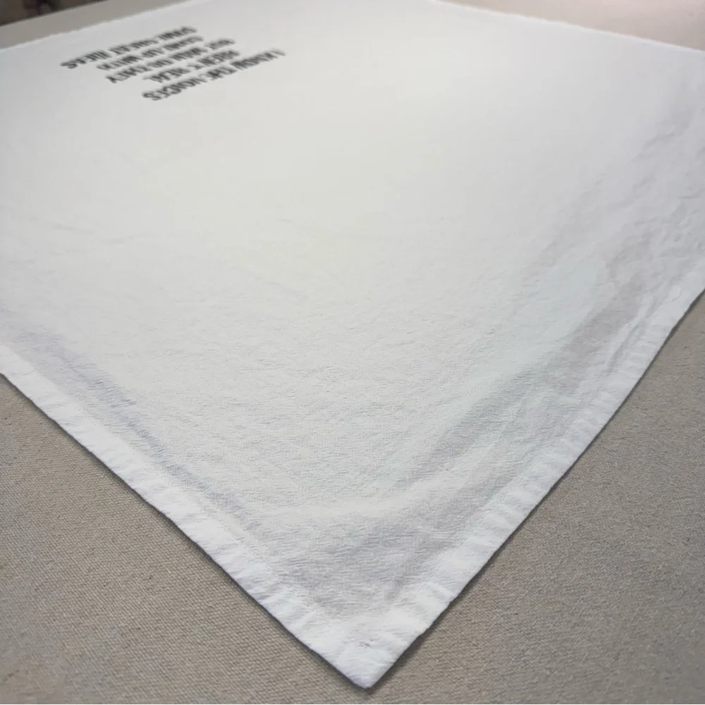 Wildwood Landing - White Kitchen Tea Towel with Humorous Text